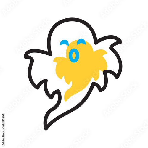 Vector multicolor icon for Ghost