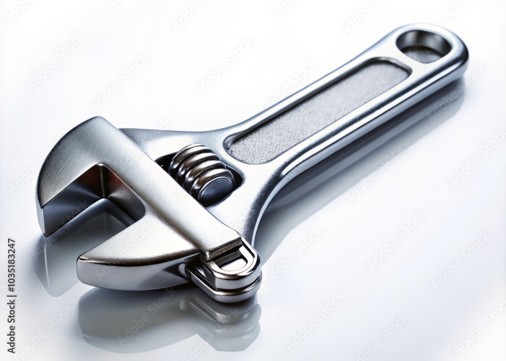 Adjustable spanner captured in long exposure on a white backdrop, ideal for tool enthusiasts, DIY projects, and mechanics. Premium stock image for technical use. Adjustable spanner captured in long exposure on a white backdrop, ideal for tool enthusiasts, DIY projects, and mechanics. Premium stock image for technical use.
