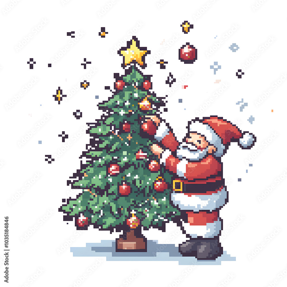 Fototapeta premium Doodle Christmas and New Year Cards - 2D Hand-drawn Illustrations on White Background