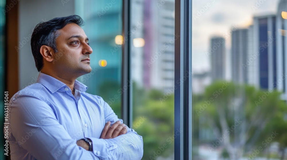 Businessman in a Cityscape Businessman in a Cityscape