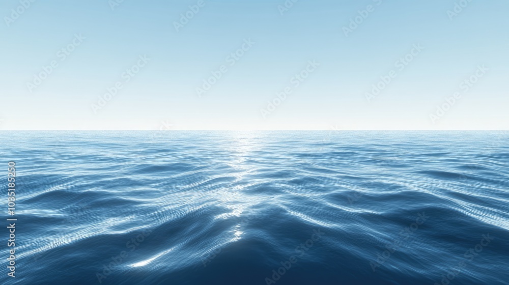 Fototapeta premium Calm Ocean Waves Under Clear Blue Sky
