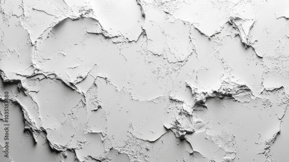 The surface displays a blend of rough and smooth textures, with areas of peeling white paint revealing various shades and layers underneath in a bright setting. The surface displays a blend of rough and smooth textures, with areas of peeling white paint revealing various shades and layers underneath in a bright setting.