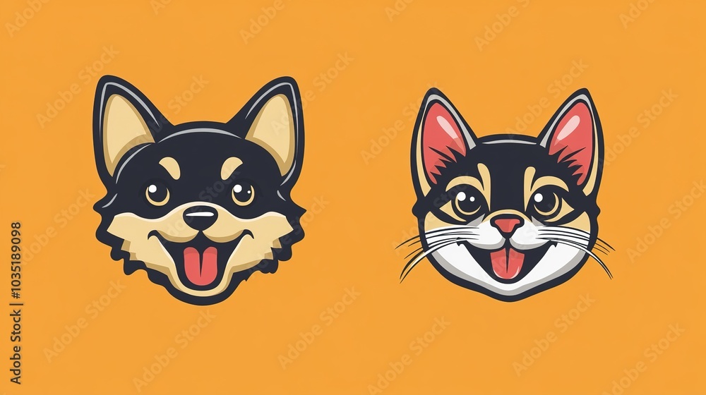 Dog and Cat Pet Logo Design Dog and Cat Pet Logo Design