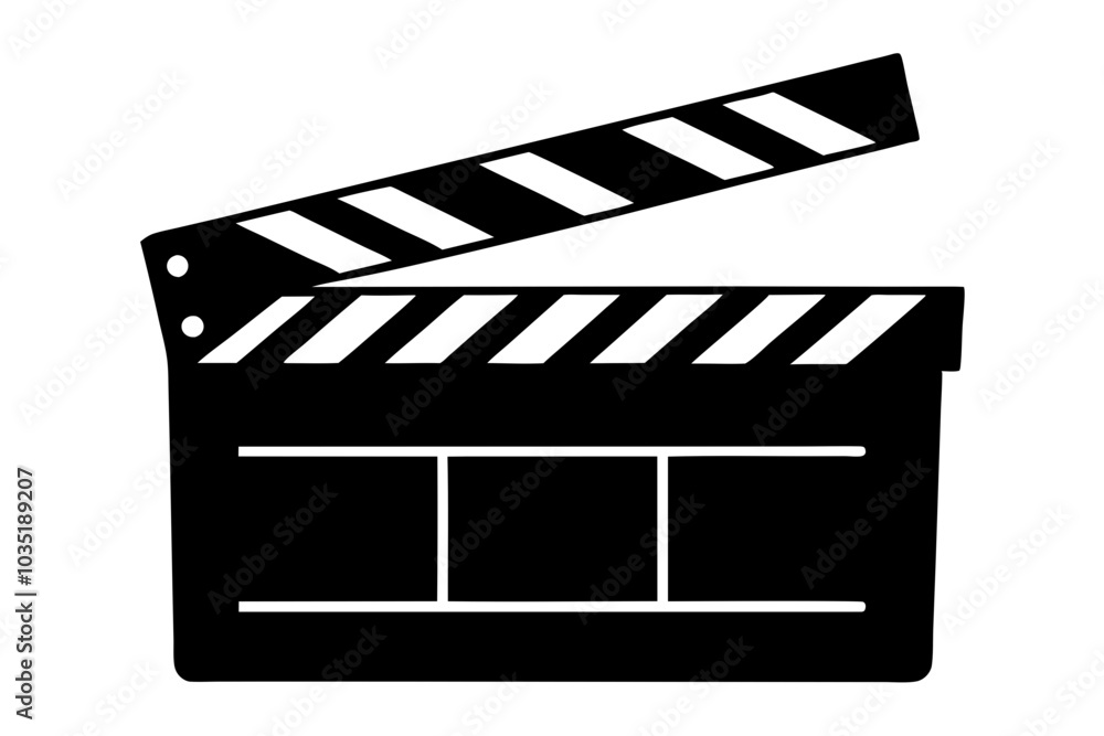 Fototapeta premium Movie clapperboard silhouette, Clapperboard glyph icon, Movie clapper board, Clapboard Silhouette 