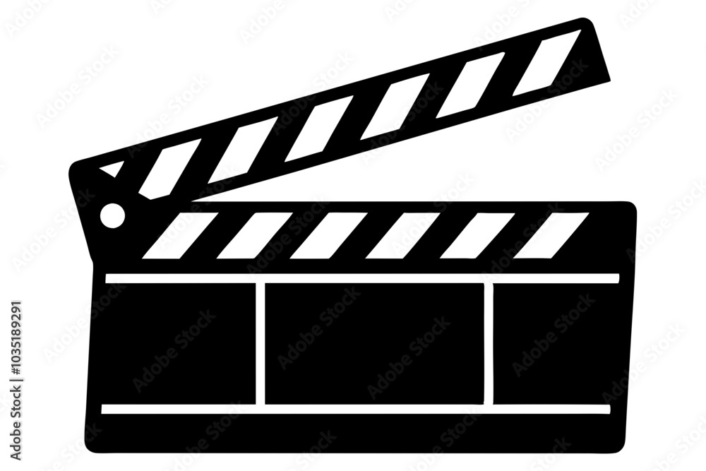 Obraz premium Movie clapperboard silhouette, Clapperboard glyph icon, Movie clapper board, Clapboard Silhouette 