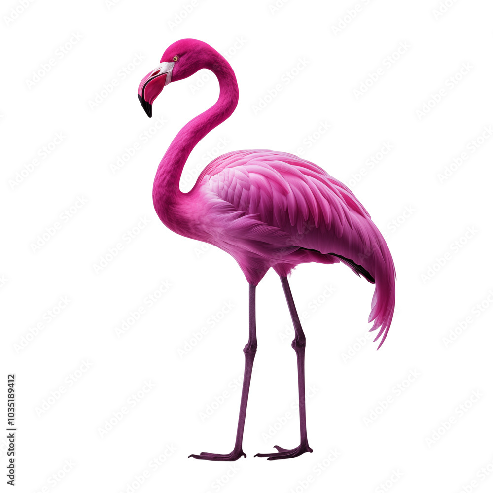 Fototapeta premium purple flamingo transparent background