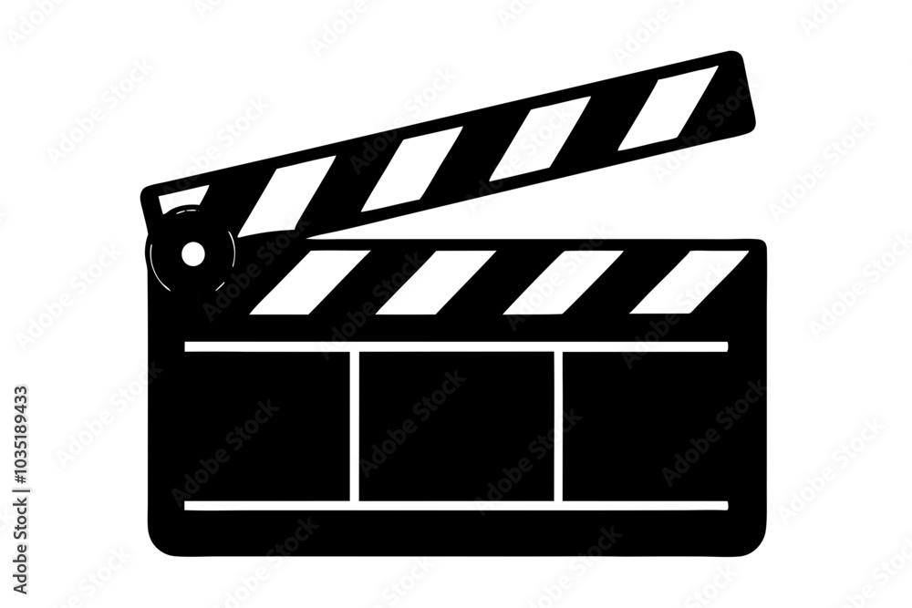 Obraz premium Movie clapperboard silhouette, Clapperboard glyph icon, Movie clapper board, Clapboard Silhouette 