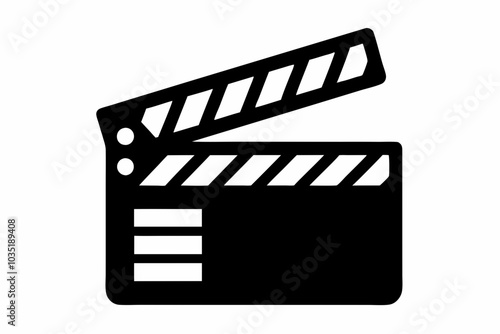 Movie clapperboard silhouette, Clapperboard glyph icon, Movie clapper board, Clapboard Silhouette
