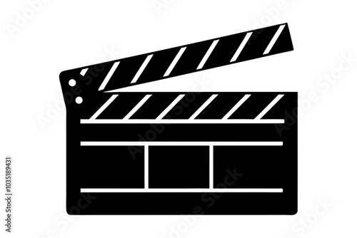 Movie clapperboard silhouette, Clapperboard glyph icon, Movie clapper board, Clapboard Silhouette
