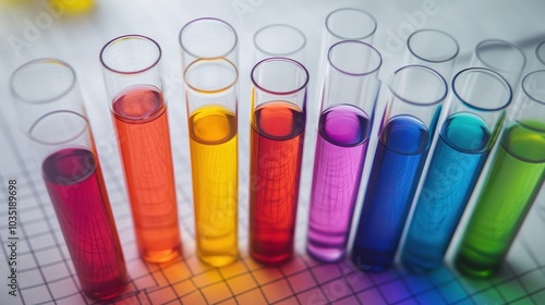 Colorful Test Tubes in a Laboratory