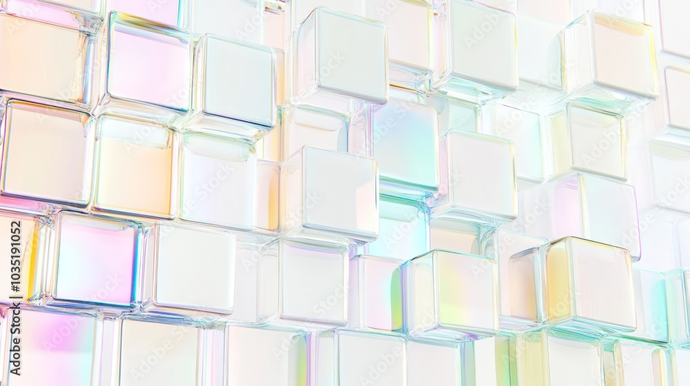 Abstract iridescent glass cubes Abstract iridescent glass cubes