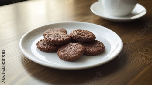 Large Chocolate Spark Cookies on a Wooden Table