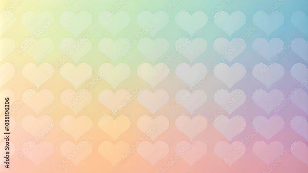 Soft pastel hearts on a light gradient background. Soft pastel hearts on a light gradient background.
