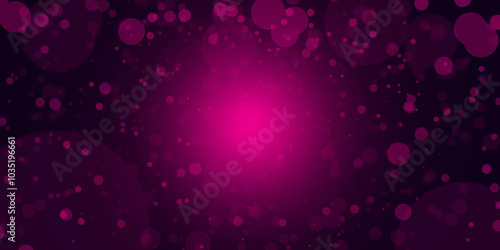 Magenta Glow with Abstract Bokeh. Vibrant Pink Particle Burst. Abstract Light with Floating Particles. Vector. Illustration. 