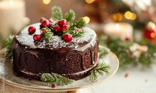 Wallpaper Mural tasty baked chocolate christmas cake Torontodigital.ca