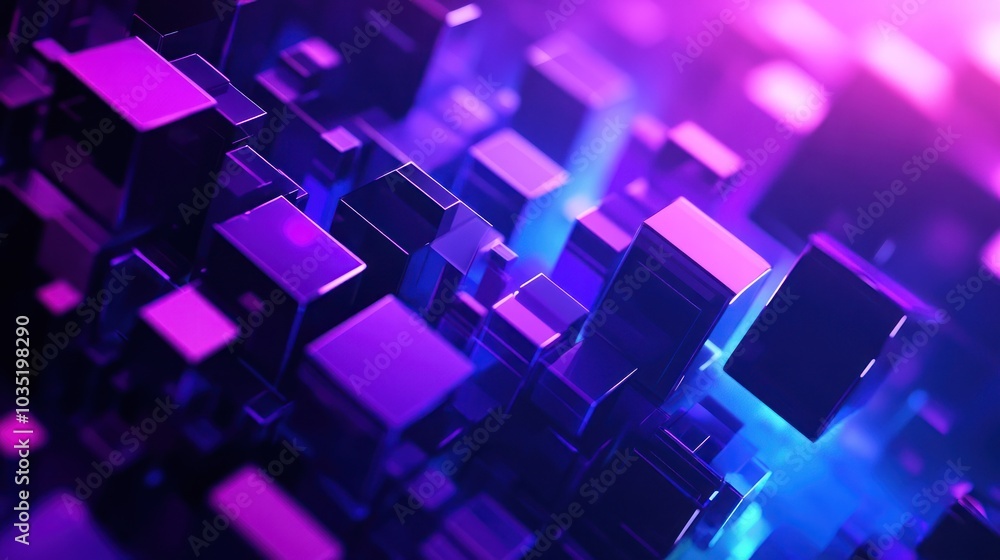 Abstract Neon Cubes Abstract Neon Cubes