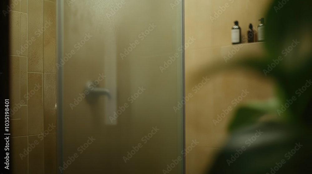 Obraz premium Serene Shower Space with Soft Light and Moisture