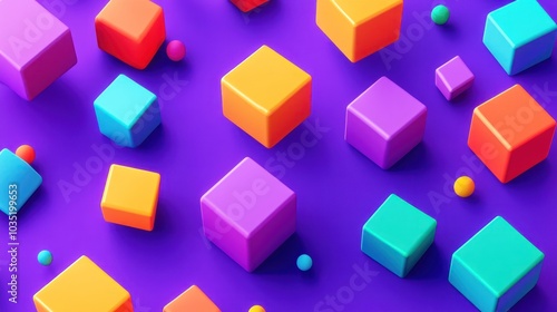 Colorful Cubes Abstract Background