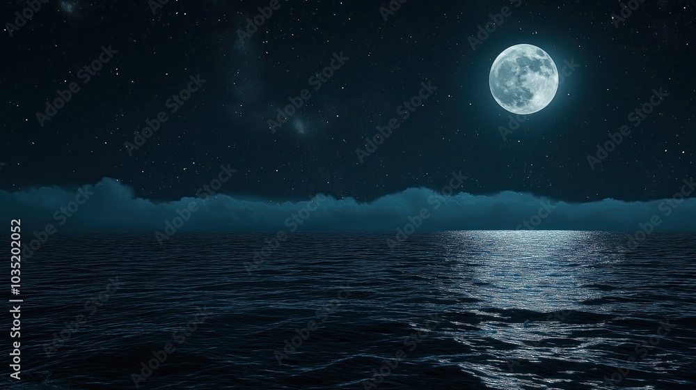 Moonlight reflecting on ocean surface. Moonlight reflecting on ocean surface.