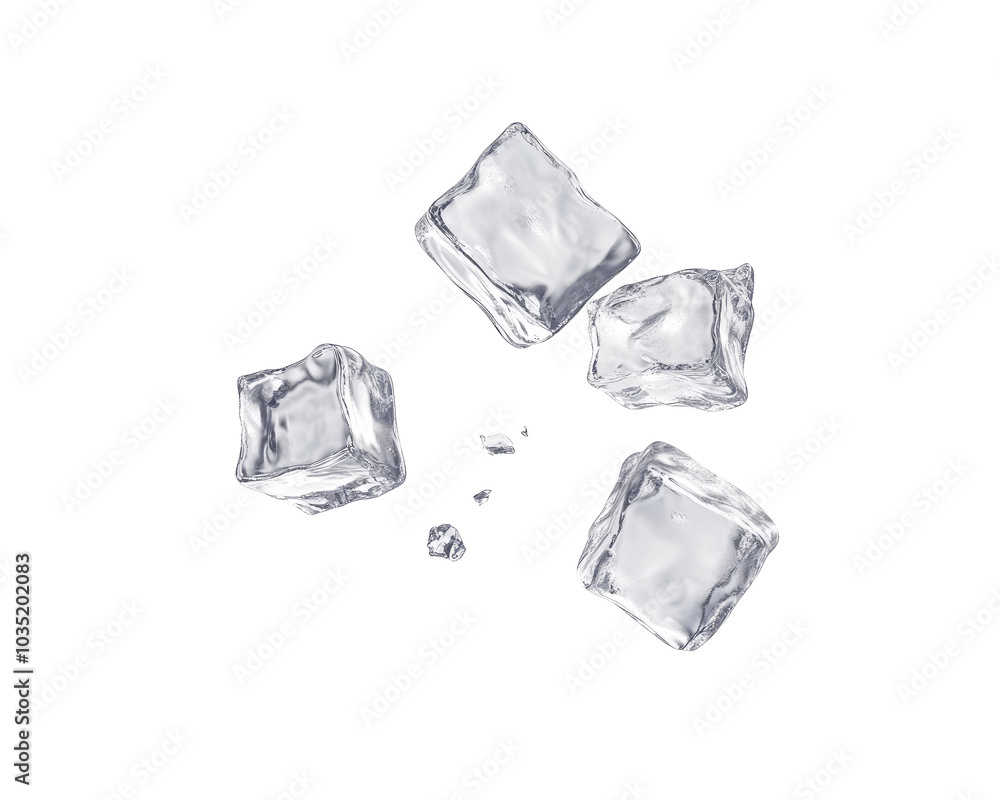 ice cubes on transparent background ice cubes on transparent background