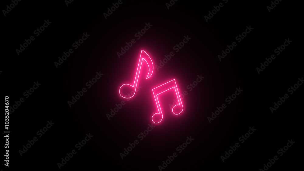 Neon glowing line Music icon illustrated. glowing audio icon. Neon glowing line Music icon illustrated. glowing audio icon.