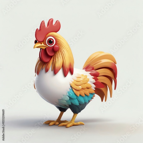 Colorful Rooster Illustration photo