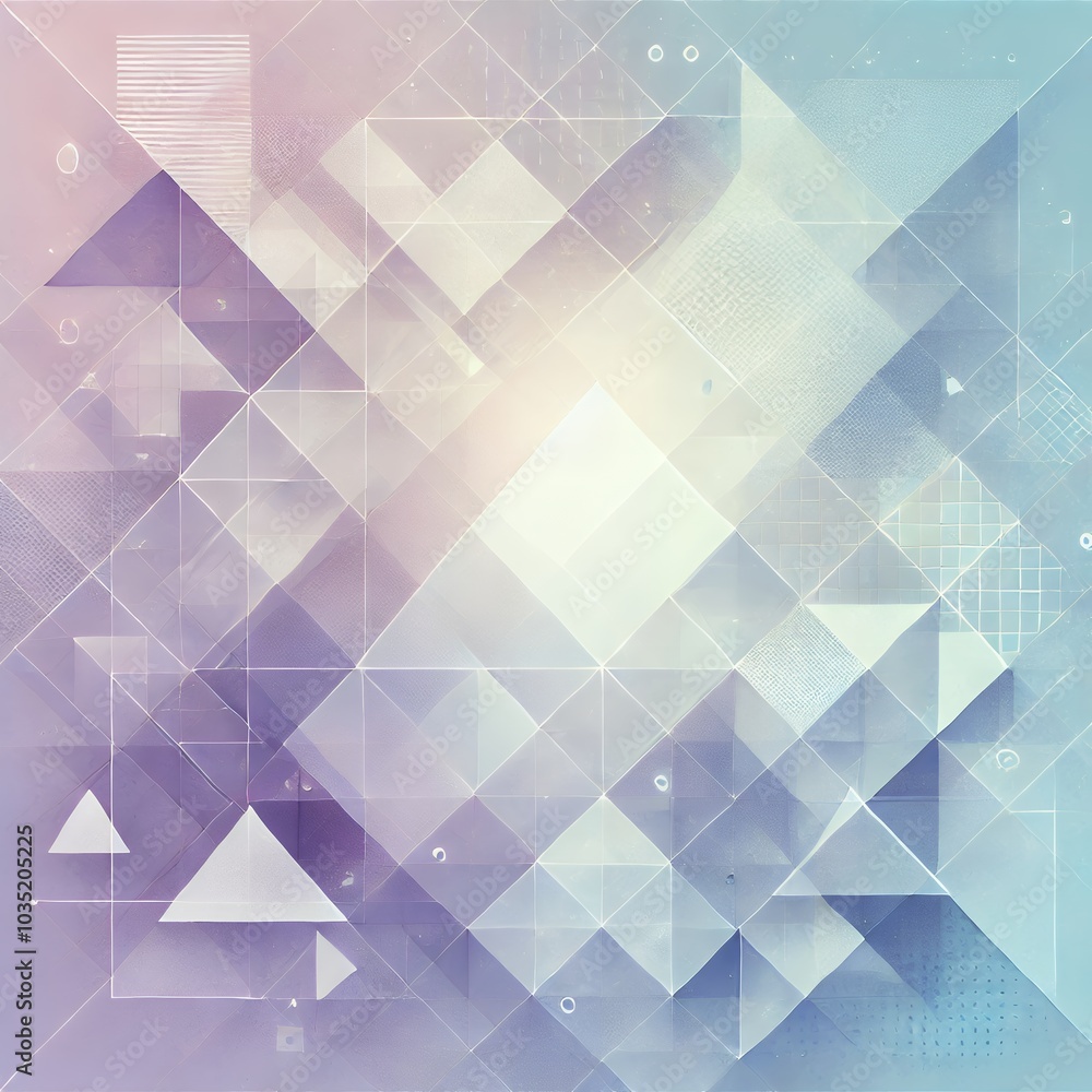 Fototapeta premium Abstract polygonal background in soft pastel tones of pink, purple, and blue. Geometric design for wallpaper or web template