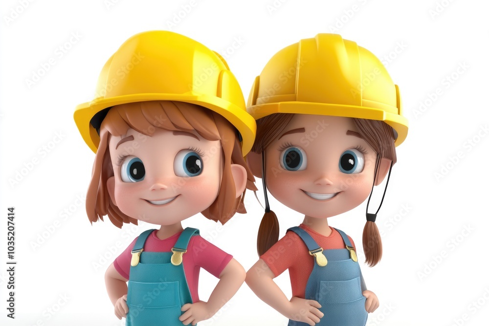 Two children wearing safety gear posing together Two children wearing safety gear posing together