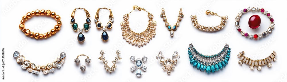 Obraz premium Statement jewelry, Bold necklaces, earrings, rings that draw attention