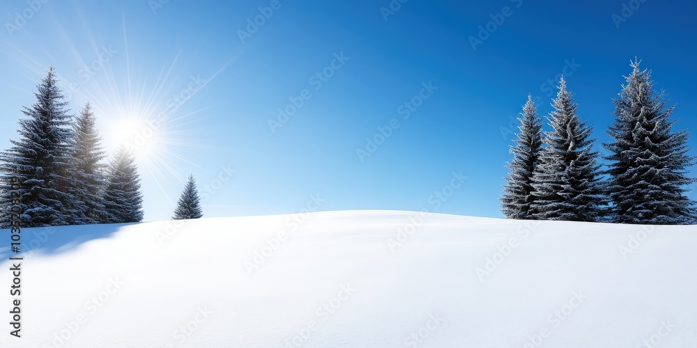 Serene Winter Landscape with Bright Blue Sky Serene Winter Landscape with Bright Blue Sky