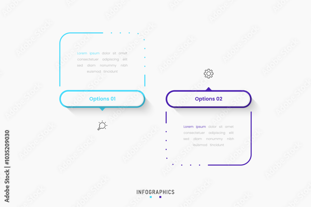 Vector Infographic label design template with icons and 2 options or steps. Can be used for process diagram, presentations, workflow layout, banner, flow chart, info graph. Vector Infographic label design template with icons and 2 options or steps. Can be used for process diagram, presentations, workflow layout, banner, flow chart, info graph.