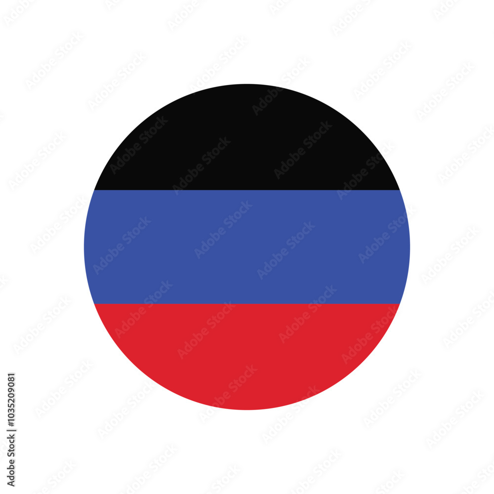 Fototapeta premium Donetsk People's Republic flag circle icon design. Vector illustration