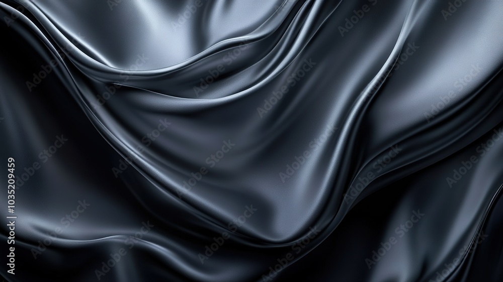 Fototapeta premium Elegant Black Satin Fabric Texture Background