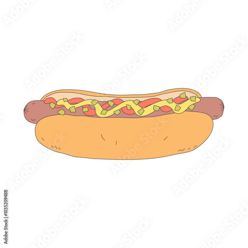 hot dog, Illustration, isolated, icon illustration, clipart