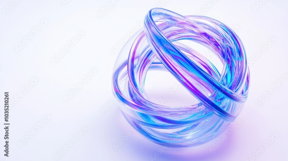 Abstract Blue and Purple Glass Sphere Abstract Blue and Purple Glass Sphere