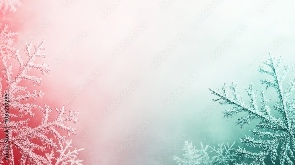 Winter Snowflakes on Colorful Background Winter Snowflakes on Colorful Background
