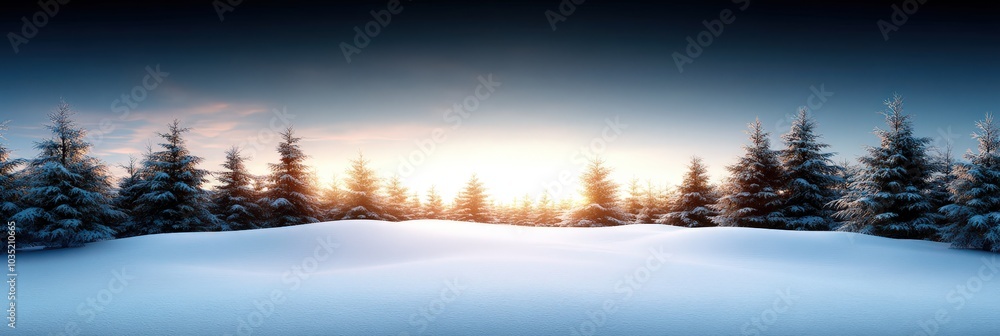 Serene Winter Landscape at Sunrise Serene Winter Landscape at Sunrise