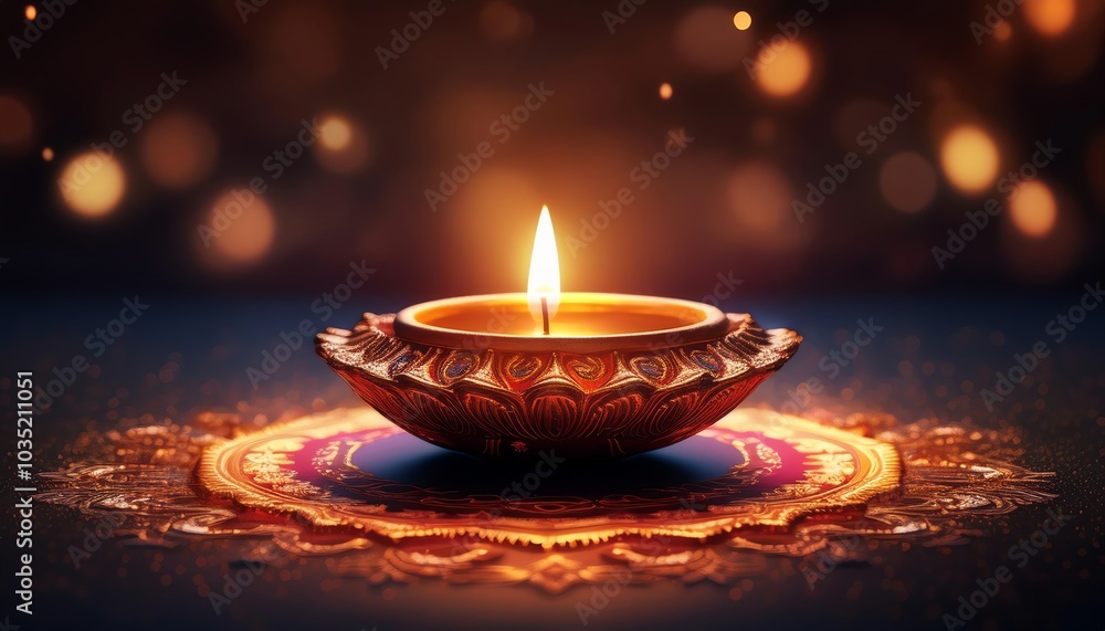 A beautifully illuminated oil lamp surrounded by a colorful floral pattern, radiating warmth and creating a serene atmosphere. A beautifully illuminated oil lamp surrounded by a colorful floral pattern, radiating warmth and creating a serene atmosphere.