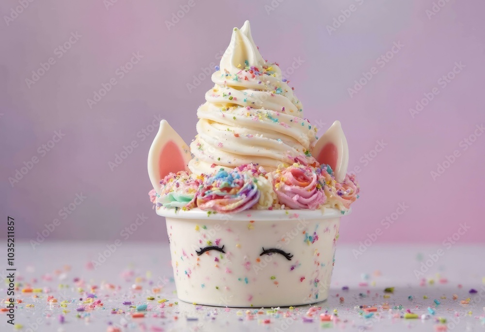 Unicorn Ice Cream With Edible Glitter And Pastel Swirls Unicorn Ice Cream With Edible Glitter And Pastel Swirls