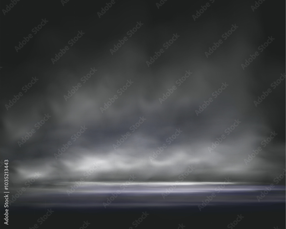 Realistic smoke, vape, fog, smog. Illustration of smoke on a transparent background.
