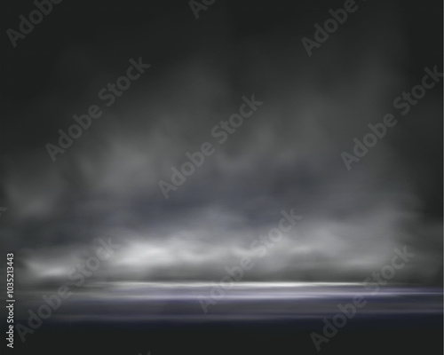 Realistic smoke, vape, fog, smog. Illustration of smoke on a transparent background.
