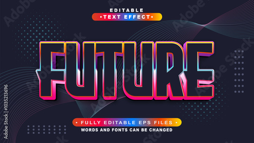 editable 3d future bold text effect.typhography logo