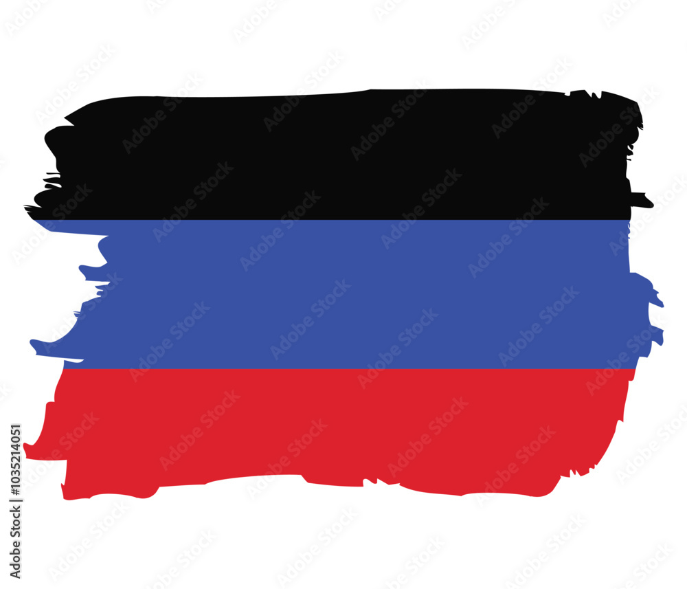 Donetsk People's Republic flag design with grunge brush stroke. Vector illustration Donetsk People's Republic flag design with grunge brush stroke. Vector illustration