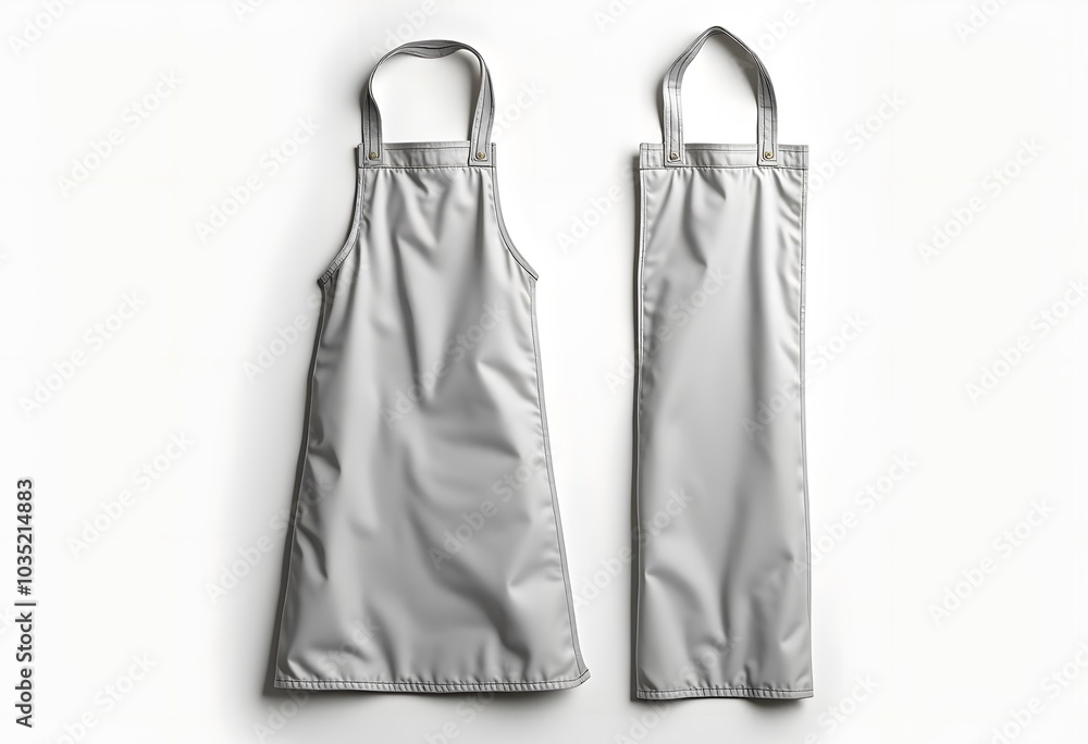 Blank apron with strap mockup, top view, 3d rendering. Empty chef or waiter uniform mock up, isolated. Clear protect dickey for housewife or butcher mokcup template.
Blank apron with strap mockup, top view, 3d rendering. Empty chef or waiter uniform mock up, isolated. Clear protect dickey for housewife or butcher mokcup template.