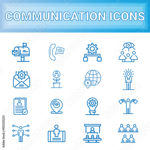 Communication Network Teamwork Icons Set photo