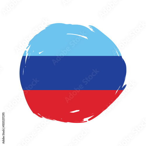 Flag of Luhansk Republic with brush stroke design isolated on white. Vector photo