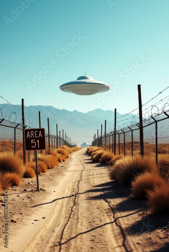 Celebrating Nevada Day with a Depiction of Area 51's Enigmatic Desert Scenery and Hidden Building