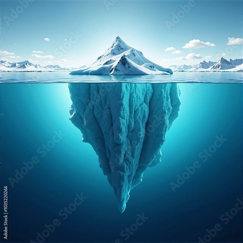 Iceberg - Hidden Danger and the Threat of Global Warming: An Invisible Environmental Crisis and the Warning of Glacier Melting