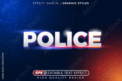 Editable 3d text effect police
