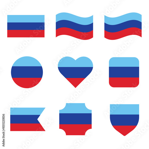 Set flag design of Luhansk Republic. Vector illustration